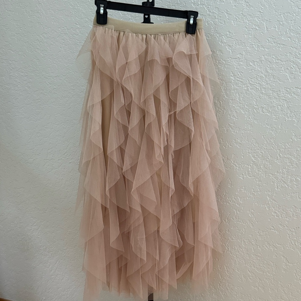 Women tulle skirt layered tutu mid length elastic waist A line skirt - Picture 3 of 6